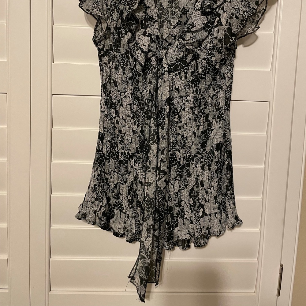 ❤️‍🔥$5❤️‍🔥Claudia Richard very nice accordion sheer dressy top